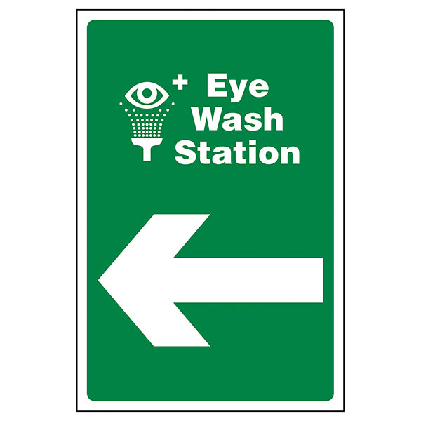 Eye Wash Station Safety Sign Arrow Left Essential Schools