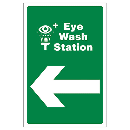 Eye Wash Station Safety Sign Arrow Left Essential Schools
