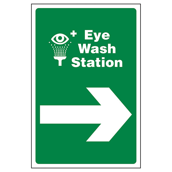 Eye Wash Station Arrow Right Safety Sign For Schools