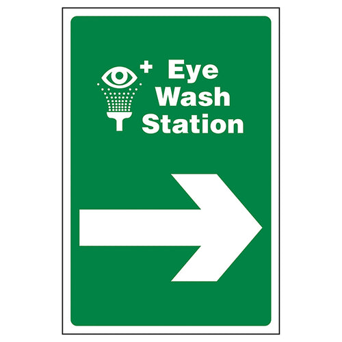 Eye Wash Station Arrow Right Safety Sign For Schools