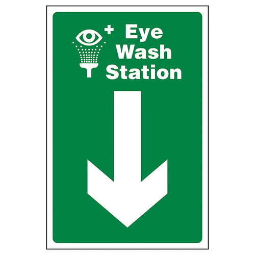 Eye Wash Station Arrow Down Safety Sign Schools High Viz