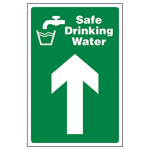 Safe Drinking Water Safety Sign Arrow Up Durable For Hotels
