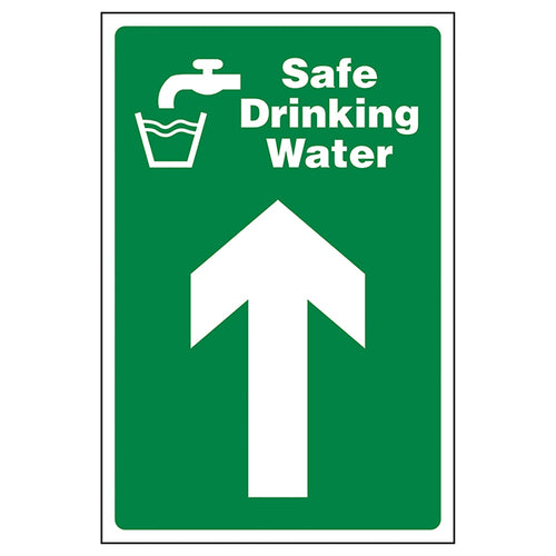 Safe Drinking Water Safety Sign Arrow Up Durable For Hotels