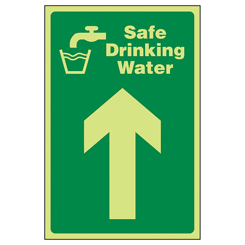 GITD Safe Drinking Water Arrow Up Safety Sign For Workplace