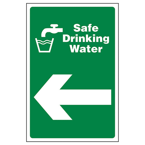 Safe Drinking Water Safety Sign Arrow Left For Schools