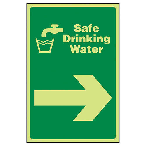 GITD Safe Drinking Water Arrow Right Safety Sign Workplace