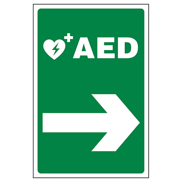 AED Directional Safety Sign Lifesaving Arrow For Schools