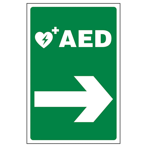 AED Directional Safety Sign Lifesaving Arrow For Schools
