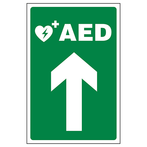 AED Directional Arrow Safety Sign High Visibility Schools