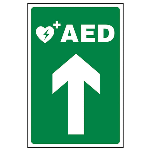 AED Directional Arrow Safety Sign High Visibility Schools
