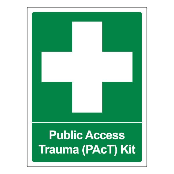 Public Access Trauma Kit Safety Sign For Public Spaces