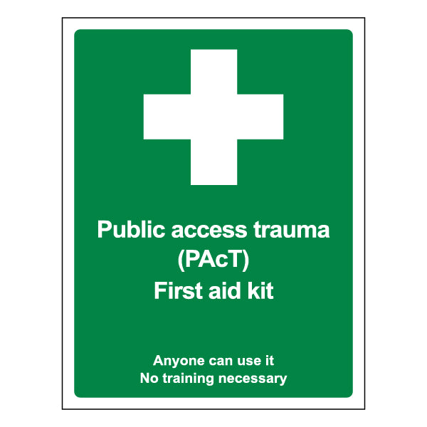 Public Access Trauma Kit Safety Sign Approved For Staff