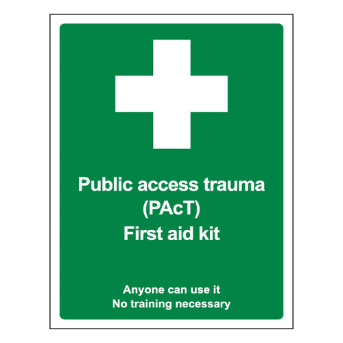 Public Access Trauma Kit Safety Sign Approved For Staff