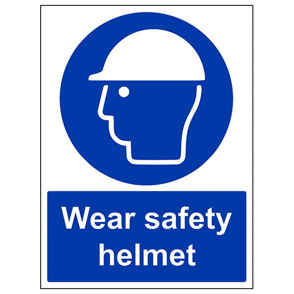 Wear Helmet Low Clearance Safety Sign Compliant Workplace