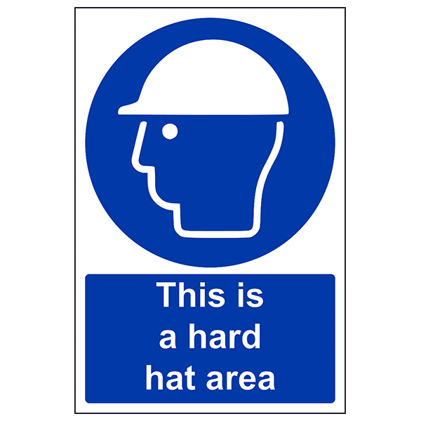 Hard Hat Area Safety Sign EN ISO 7010 Durable Construction