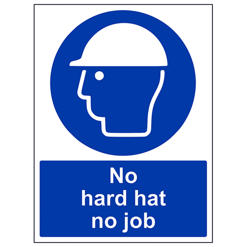 No Hard Hat No Job Safety Sign Compliant For Workers