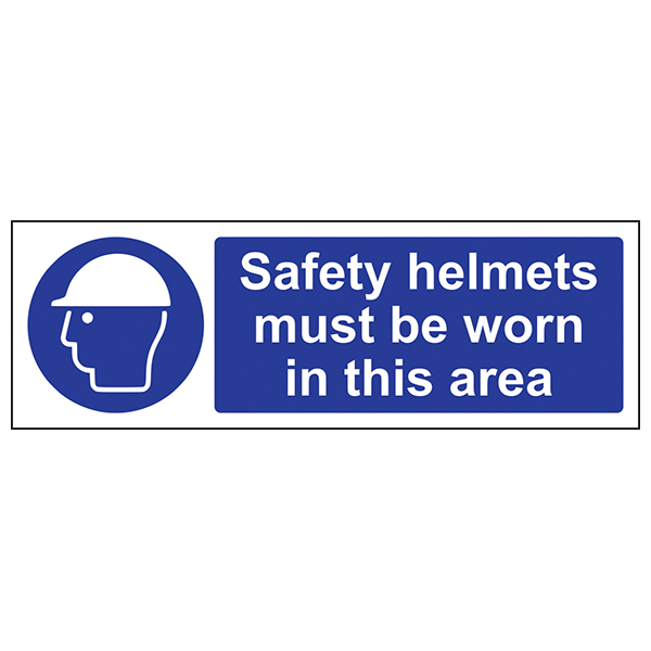 Safety Helmets Required Safety Sign Low Ceiling Worksite