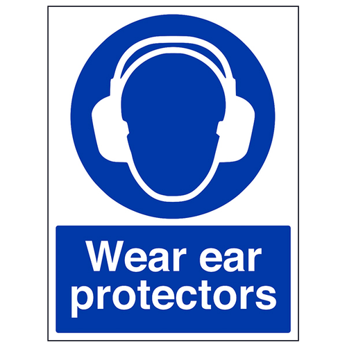 Wear Ear Protectors Safety Sign Durable Demolition Site