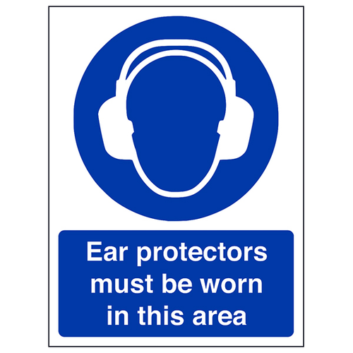 Ear Protectors Must Be Worn Safety Sign Workplace Compliance