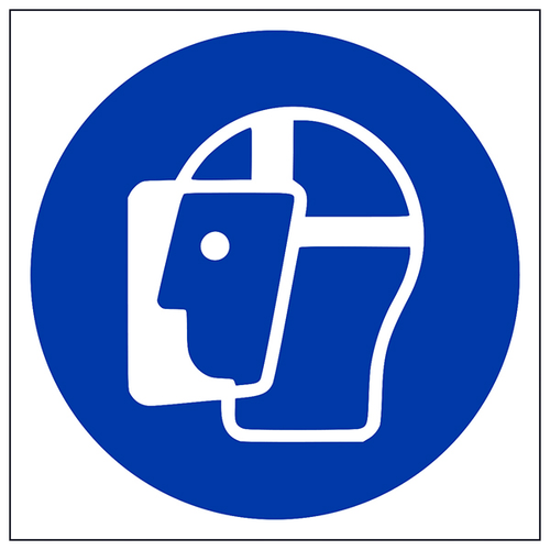 Face Shield Safety Sign Compliant EN ISO 7010 Workplace