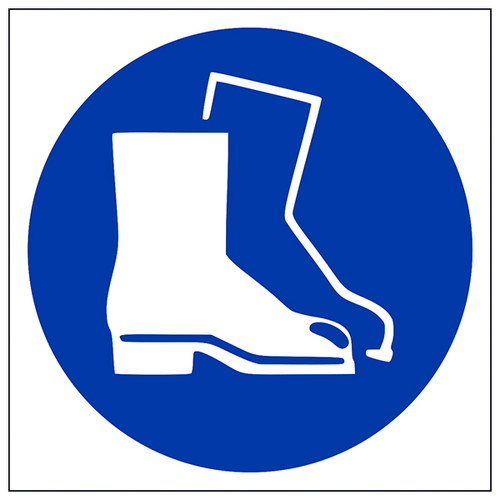 Protective Footwear Safety Sign Compliant Worker Reminder