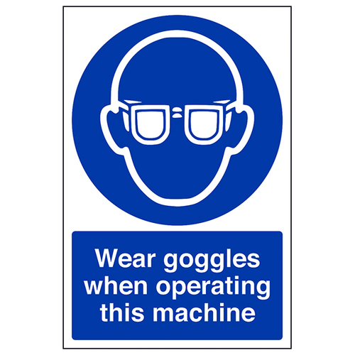 Wear Goggles Safety Sign Durable Compliance For Workplace