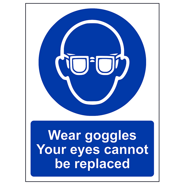 Wear Goggles Safety Sign Protect Eyes Durable Workplace