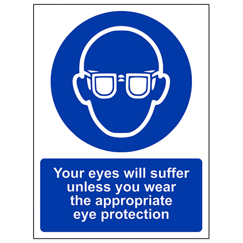 Eye Hazard Safety Sign Portrait High Visibility Workers