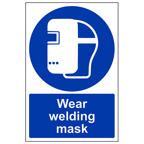 Wear Welding Mask Safety Sign For Workplace ISO Compliant