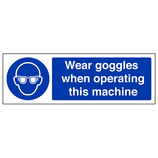Wear Goggles Safety Sign Durable Compliant For Landscapers