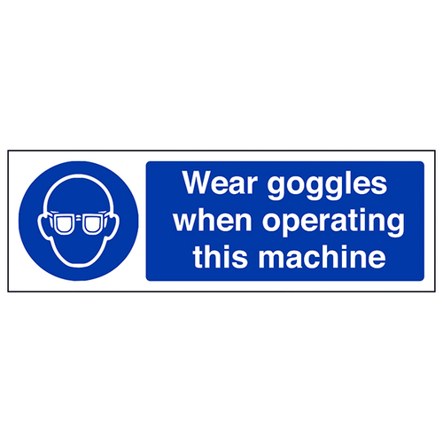 Wear Goggles Safety Sign Durable Compliant For Landscapers