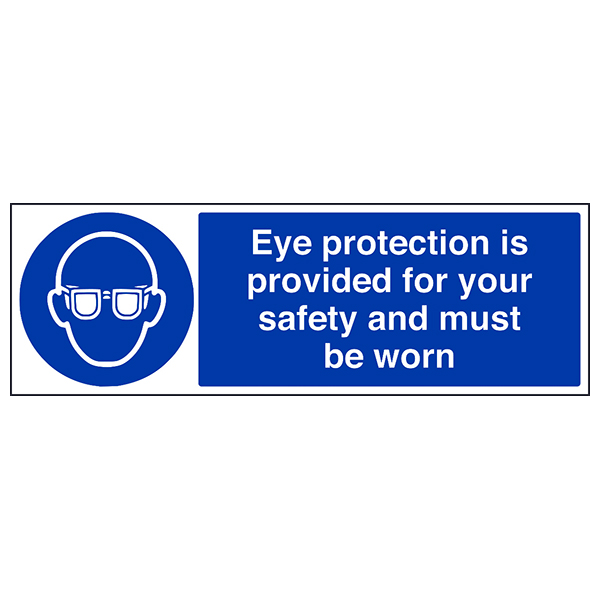 Eye Protection Safety Sign For Landscapers Compliant EN ISO