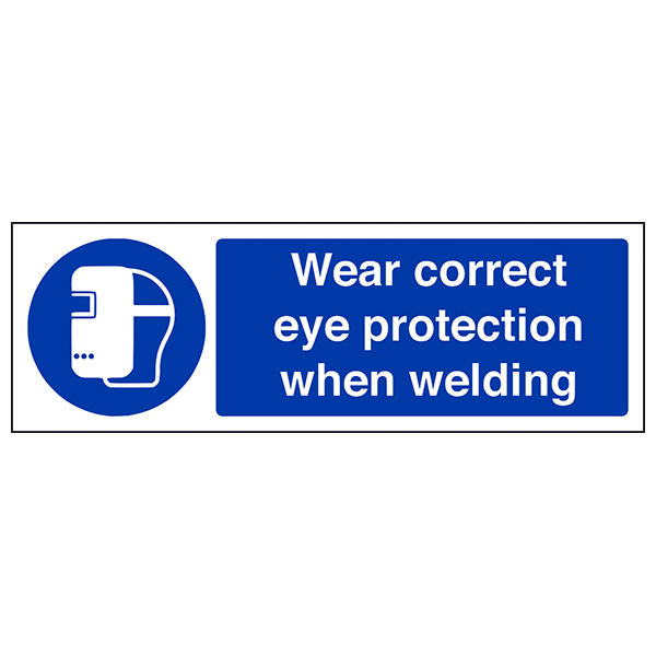 Wear Eye Protection When Welding Safety Sign For Workers