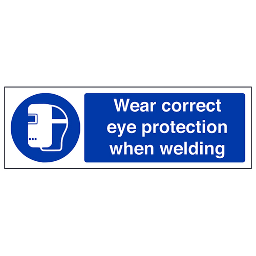 Wear Eye Protection When Welding Safety Sign For Workers