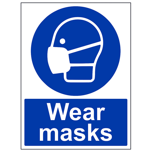 Wear Masks Safety Sign Mandatory PPE Compliance For Staff