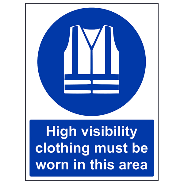 High Vis Must Be Worn Safety Sign EN ISO 7010 Demolition