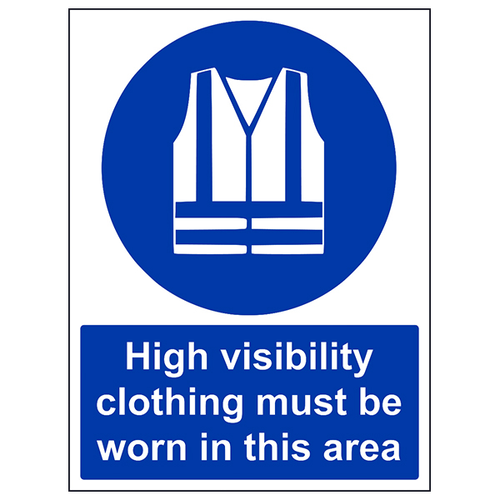 High Vis Must Be Worn Safety Sign EN ISO 7010 Demolition