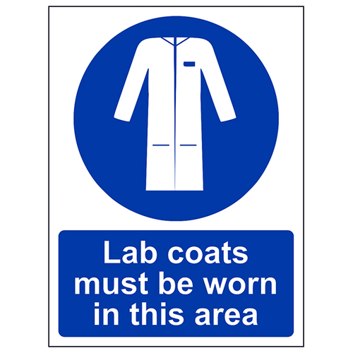Lab Coats Safety Sign For Staff Safety Enforced Area