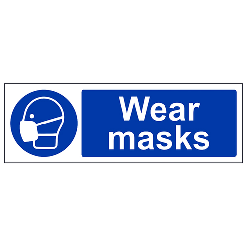 Wear Masks Safety Sign EN ISO 7010 Compliant Staff PPE
