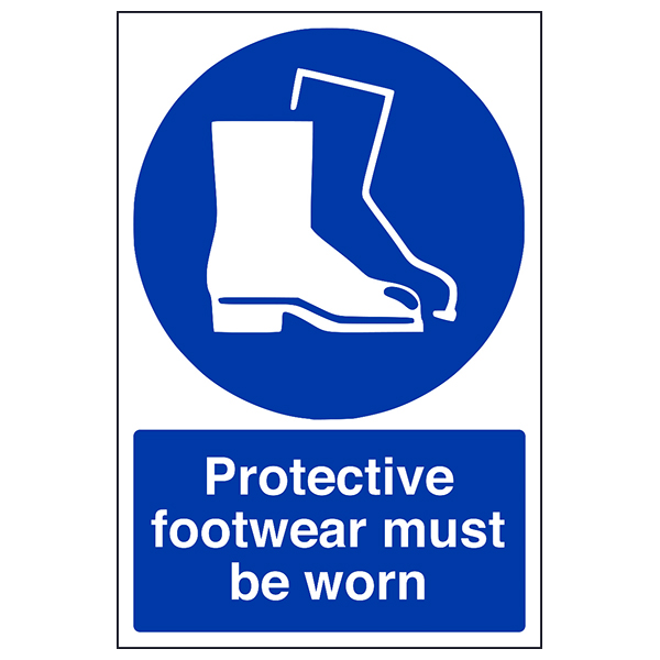 Protective Footwear Safety Sign For Staff Mandatory