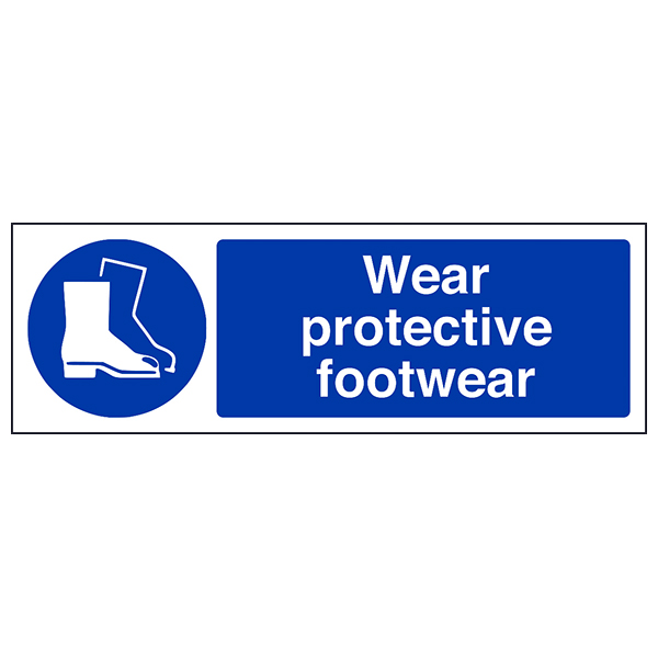Wear Protective Footwear Safety Sign For Landscapers