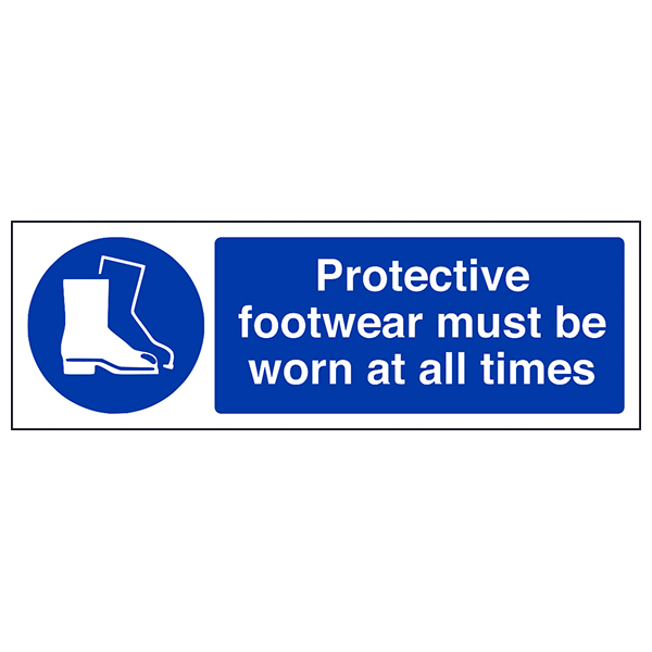 Protective Footwear Safety Sign Mandatory For Staff
