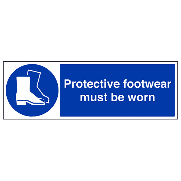 Protective Footwear Safety Sign Durable For Staff Landscape