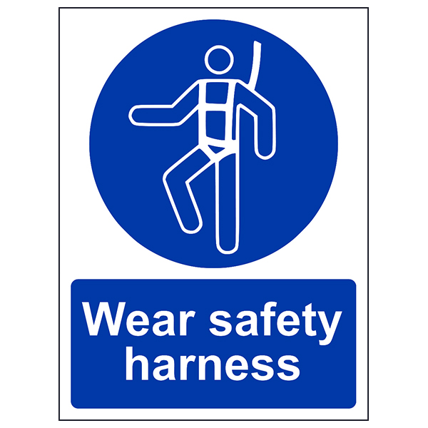 Wear Safety Harness Safety Sign EN ISO 7010 For Workers