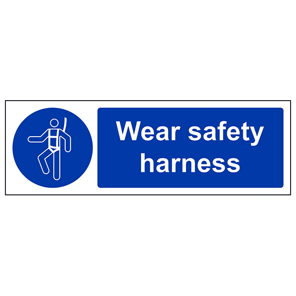 Wear Safety Harness Safety Sign Compliant For Workers