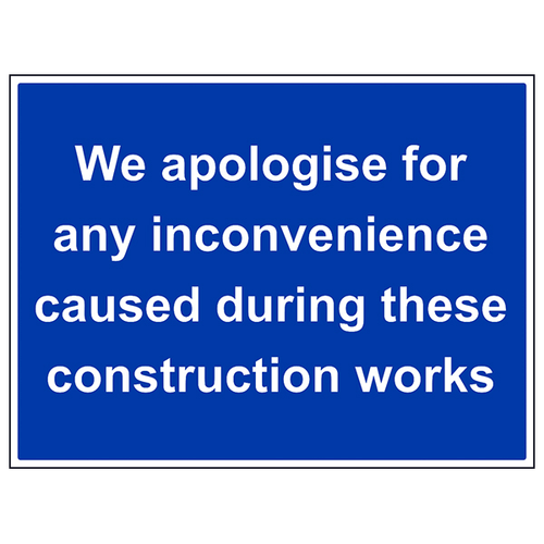 Demolition Safety Sign Apology Notice For Site Visitors
