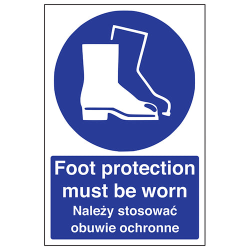 Foot Protection Safety Sign EN ISO 7010 For Staff Safety