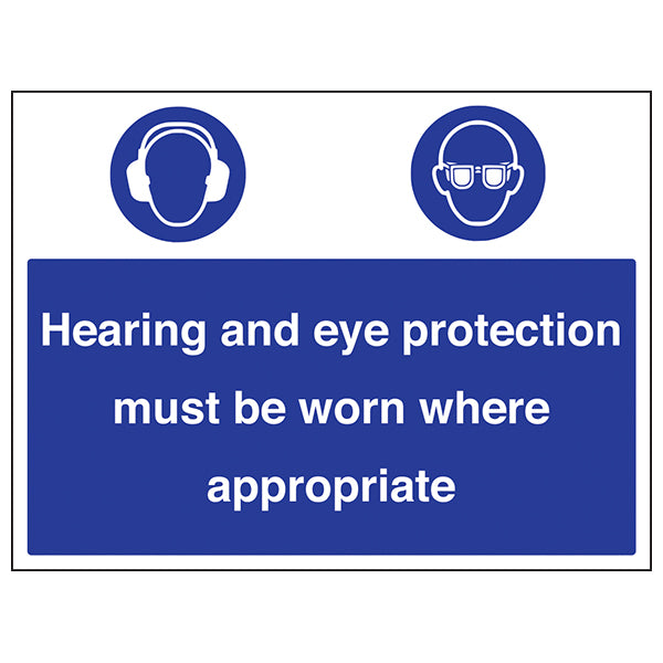 Hearing And Eye Protection Safety Sign Mandatory Staff
