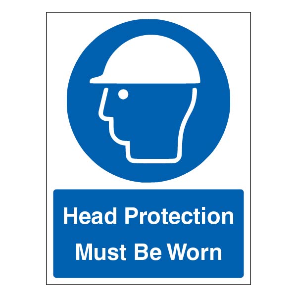 Head Protection Safety Sign Mandatory For Workplace Staff