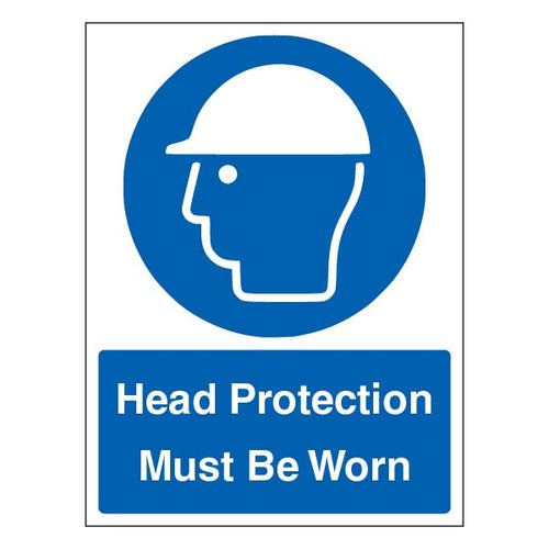 Head Protection Safety Sign Mandatory For Workplace Staff